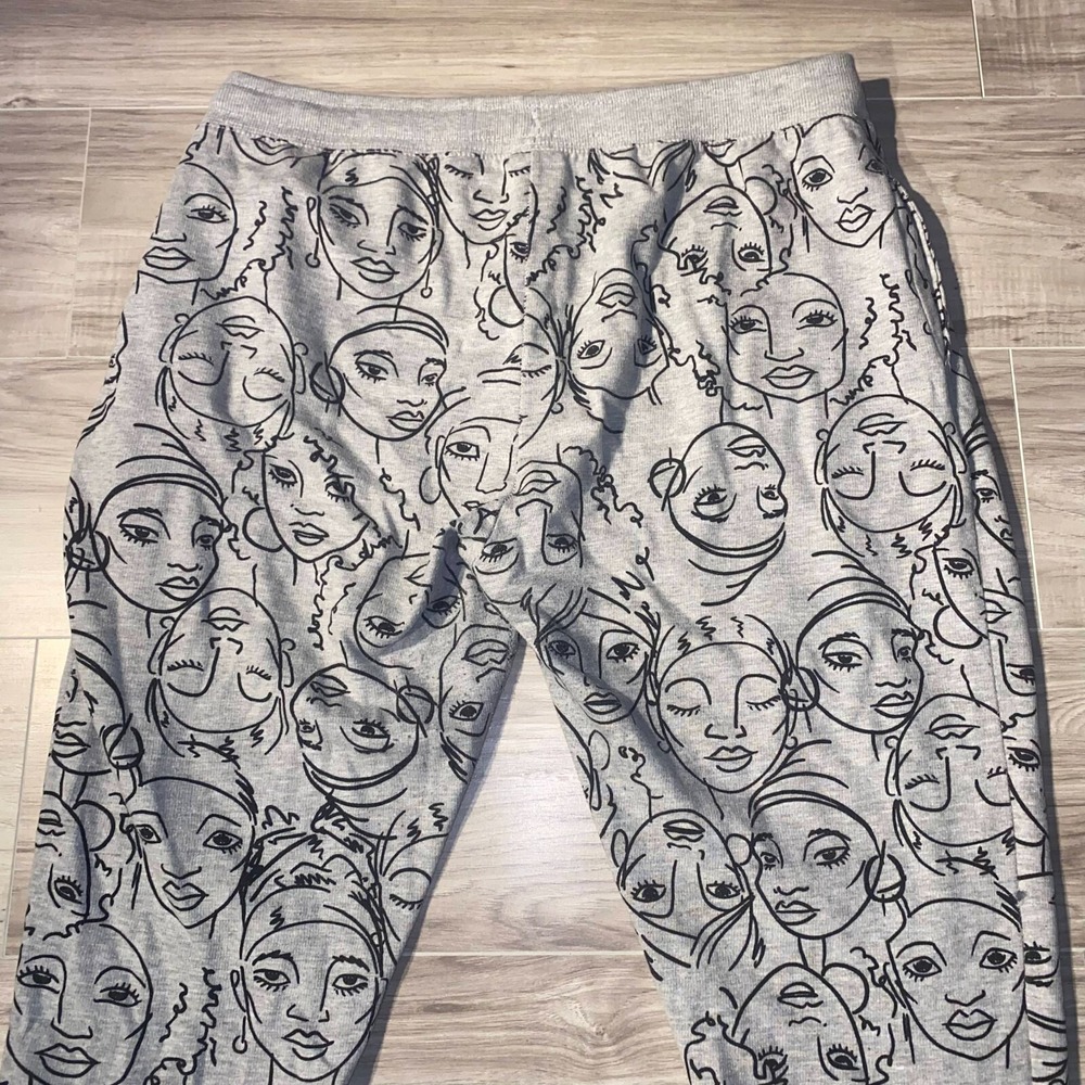 Maya Angelou Gray Womens Face Art Elastic Waist Casualwear Jogger Pants Size XXL - Picture 7 of 11
